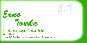 erno tomka business card