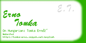 erno tomka business card